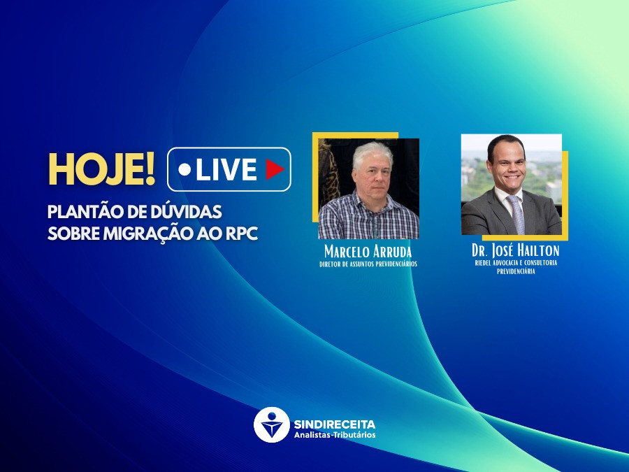Sindireceita promove Live sobre migração ao RPC às 14h30 desta terça-feira (23); não perca!